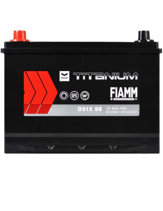 Автомобільний акумулятор FIAMM Titanium Black Asia 95Аh 760А L+ (лівий +) D31
