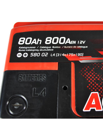 Автомобільний акумулятор ZAP AGM (L4) 80Ah 800A R+ (580 02)