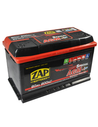 Автомобільний акумулятор ZAP AGM (L4) 80Ah 800A R+ (580 02)