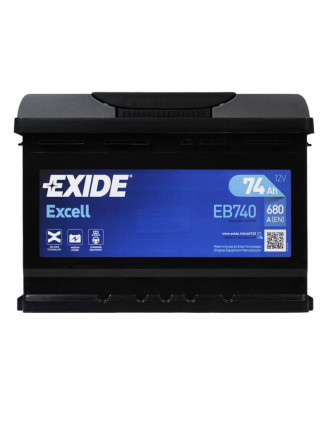 Автомобільний акумулятор EXIDE Excell 74Аh 680Ah R+ (правий +) EB740