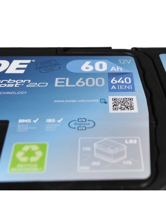 Автомобільний акумулятор EXIDE Start-Stop EFB 60Аh 640A R+ (правий +) EL600