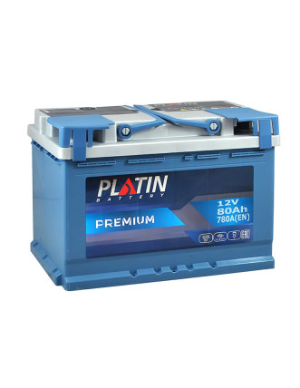 Автомобільний акумулятор PLATIN Premium 80Ah 780A R+ (правий +) MF