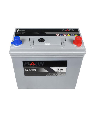 Автомобільний акумулятор PLATIN Silver Asia 55Ah 520A R+ (правий) SMF NS60 товст.кл.