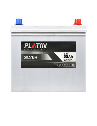 Автомобільний акумулятор PLATIN Silver Asia 55Ah 520A R+ (правий) SMF NS60 товст.кл.
