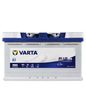 Автомобільний акумулятор VARTA Blue Dynamic EFB 80Ah 800A R+ (правий +) N80