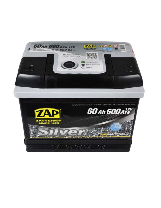 Автомобільний акумулятор ZAP Silver 60Ah 600A L+ (лівий +) L2 (560 85)