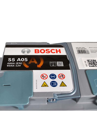 Автомобільний акумулятор BOSCH AGM 60Ah 680A R+ (правий +) S5A 050