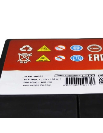 Автомобільний акумулятор Evropusk 100Аh 800A R+ (правий +) L5