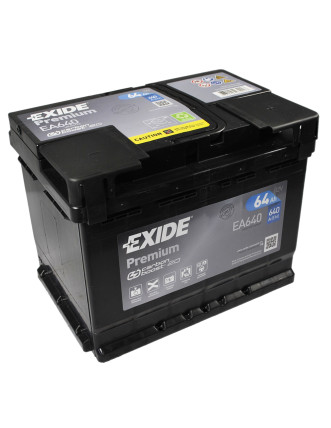 Автомобільний акумулятор EXIDE Premium 64Аh 640Ah R+ (правий +) EA640