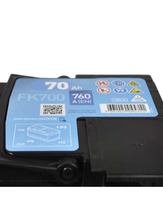 Автомобільний акумулятор FULMEN Start-Stop AGM 70Ah 760A R+ (правий +)