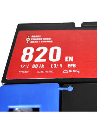 Автомобільний акумулятор MAXION EFB 80Ah 820A R+ (правий +) SMF L3