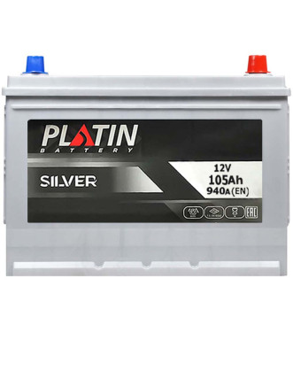 Автомобільний акумулятор PLATIN Silver Asia 105Ah 940A R+ (правий +) SMF (N70) н.к.