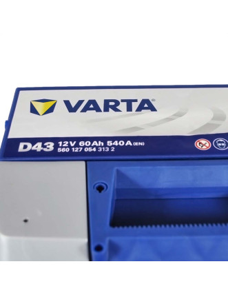 Автомобільний акумулятор VARTA Blue Dynamic 60Ah 540A L+ (лівий +) D43