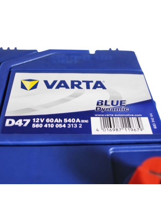 Автомобільний акумулятор VARTA Blue Dynamic Asia 60Ah 540A R+ (правий +) D47