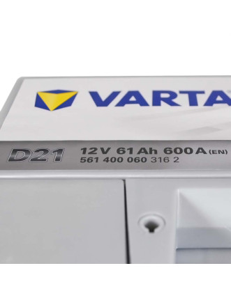 Автомобільний акумулятор VARTA Silver Dynamic 61Ah 600A R+ (правий +) D21