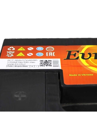 Автомобільний акумулятор Evropusk 60Аh 510A L+ (лівий +) L2