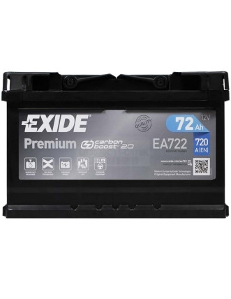 Автомобільний акумулятор EXIDE Premium 72Аh 720Ah R+ (правий +) EA722