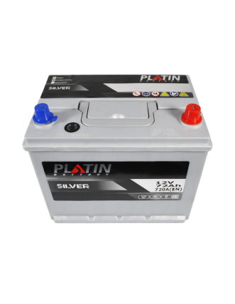 Автомобільний акумулятор PLATIN Silver Asia 72Ah 720A R+ (правий +) SMF N50