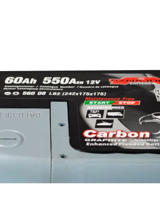 Автомобільний акумулятор SZNAJDER Carbon Start Stop EFB 60Аh 550А R+ (правий +) 560 08