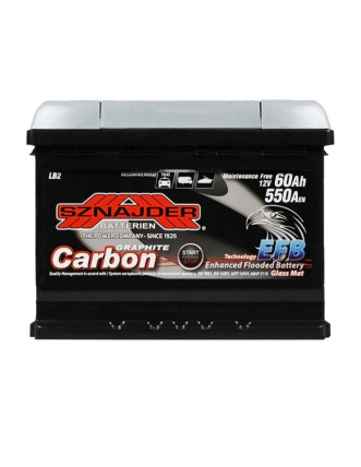 Автомобільний акумулятор SZNAJDER Carbon Start Stop EFB 60Аh 550А R+ (правий +) 560 08