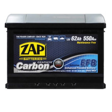 Автомобільний акумулятор ZAP Carbon EFB 62Ah 550A R+ (правий +) L2 (562 05)