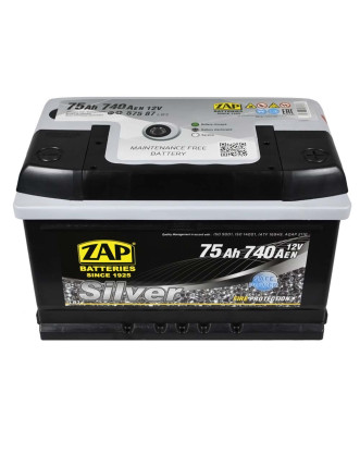 Автомобільний акумулятор ZAP Silver 75Ah 740A R+ (правий +) LB3 (575 87) h=175