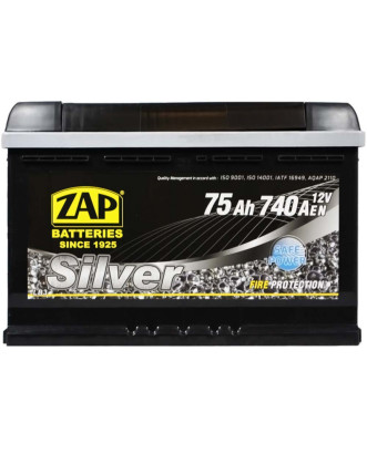 Автомобільний акумулятор ZAP Silver 75Ah 740A R+ (правий +) LB3 (575 87) h=175