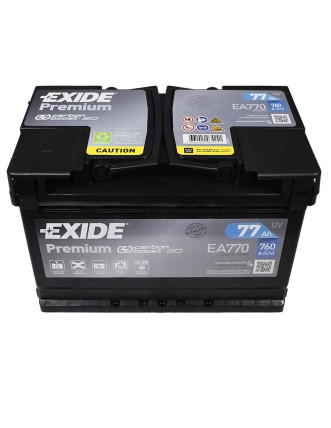 Автомобільний акумулятор EXIDE Premium 77Аh 760Ah R+ (правий +) EA770