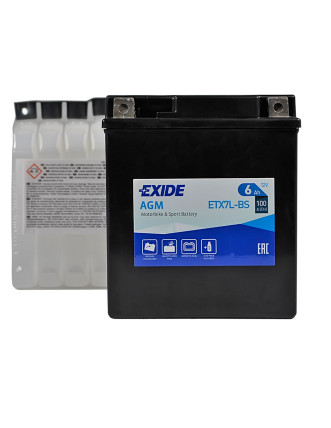 Мото акумулятор EXIDE ETX 7L-BS EXIDE (12V, 6A)
