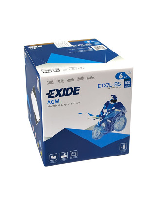 Мото акумулятор EXIDE ETX 7L-BS EXIDE (12V, 6A)