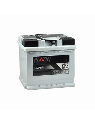 Автомобільний акумулятор PLATIN Silver 55Ah 520A R+ (правий +) MF