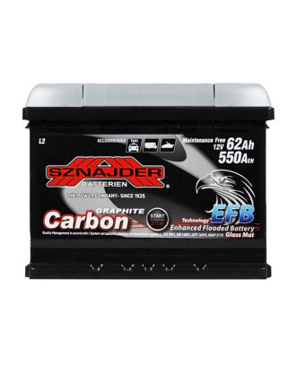 Автомобільний акумулятор SZNAJDER Carbon Start Stop EFB 62Аh 550А R+ (правий +) 562 05