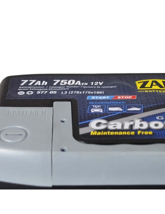 Автомобільний акумулятор ZAP Carbon EFB 77Аh 750А R+ (правий +) 577 05