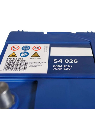 Автомобільний акумулятор BOSCH Asia 70Ah 630A R+ (правий +) S40 260