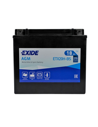 Мото акумулятор EXIDE ETX 20H-BS EXIDE (12V, 18A)