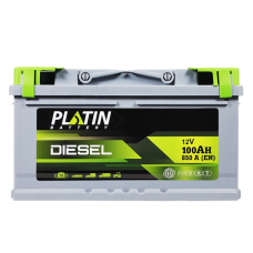 Автомобільний акумулятор PLATIN Silver Diesel 100Ah 850A R+ (правий +) MF LB4