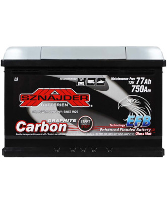 Автомобільний акумулятор SZNAJDER Carbon Start Stop EFB 77Ah 750A R+ (правий +) L3