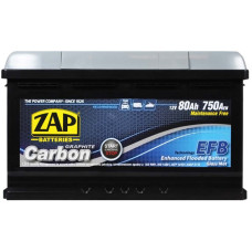 Автомобільний акумулятор ZAP Carbon Start Stop 80Аh 750А R+ (правий +)