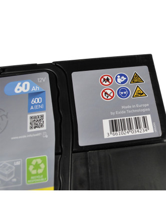 Автомобільний акумулятор EXIDE Premium (EA601) 60Аh 600Ah L+