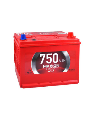 Автомобільний акумулятор MAXION Premium Asia 75Ah 750A R+ (правий +) N50