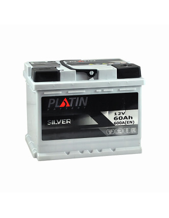 Автомобільний акумулятор PLATIN Silver 60Ah 600A R+ (правий +) MF