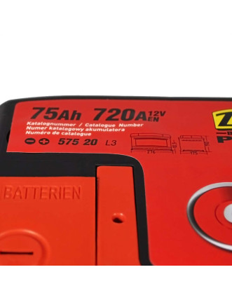 Автомобільний акумулятор ZAP Plus 75Ah 720A R+ (правий +) 575 20