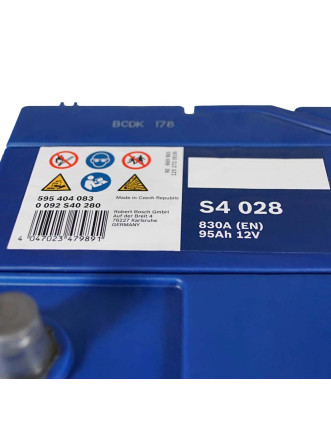 Автомобільний акумулятор BOSCH Asia 95Ah 830A R+ (правий +) S40 280