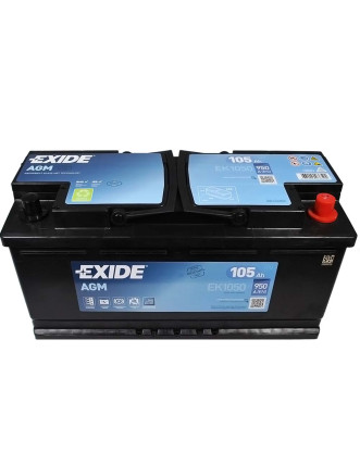 Автомобільний акумулятор EXIDE Start-Stop AGM 105Аh 950A R+ (правий +) EK1050