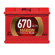 Автомобільний акумулятор MAXION Premium 67Аh 670A R+ (правий +) TR L2