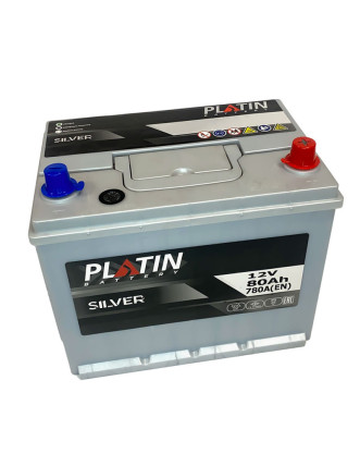 Автомобільний акумулятор PLATIN Silver Asia 80Ah 780A R+ (правий +) нижня клема SMF N50