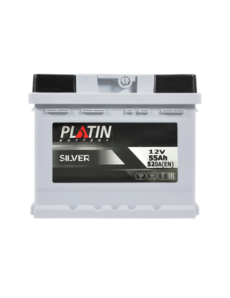 Автомобільний акумулятор PLATIN Silver 55Ah 520A R+ (правий +) MF LB1