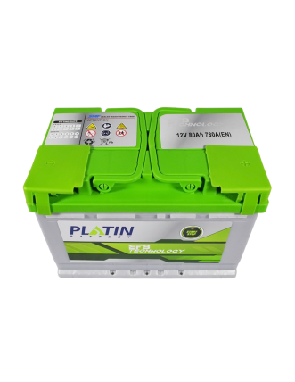 Автомобільний акумулятор PLATIN EFB 80Ah 780A R+ (правий +) SMF L3