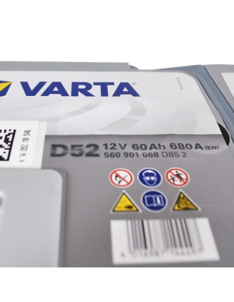 Автомобільний акумулятор VARTA Silver Dynamic AGM 60Ah 680А R+ (правий +) D52