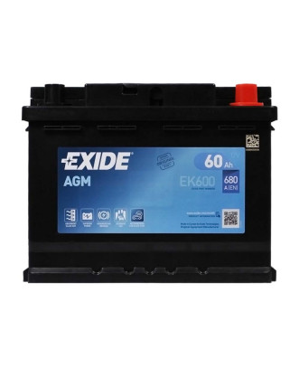Автомобільний акумулятор EXIDE Start-Stop AGM 60Аh 680A R+ (правий +) EK600